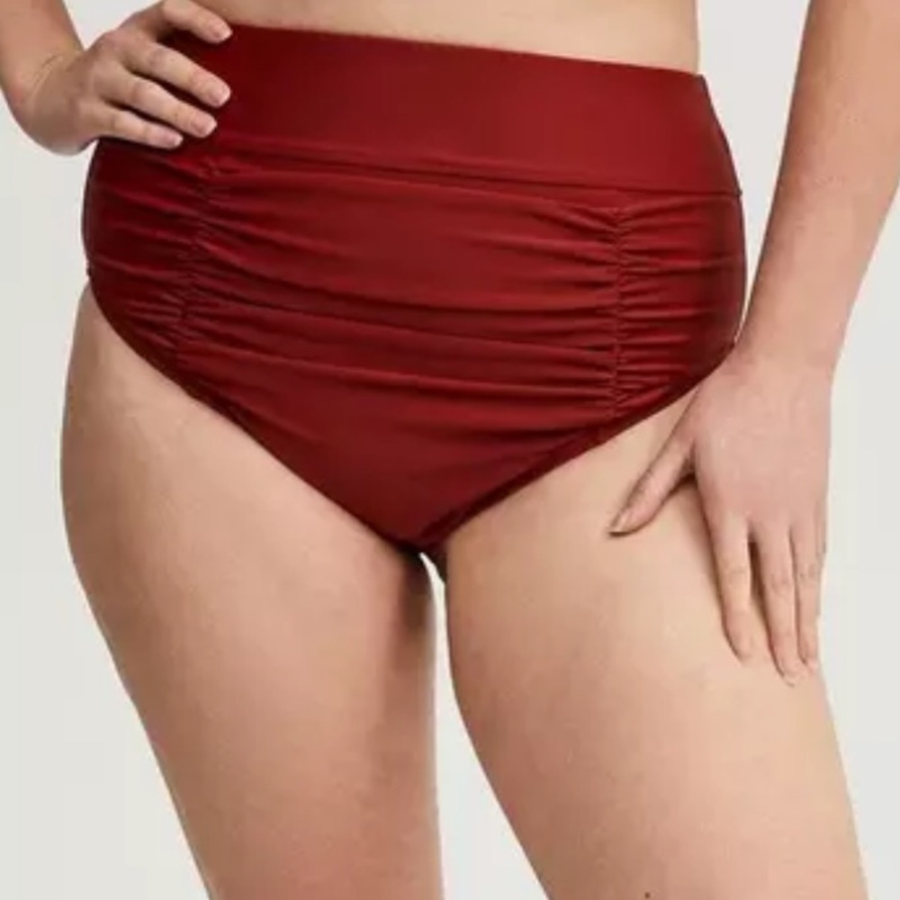 Torrid High-Waist High Leg Cheeky Swim Bottom , color Paprika, size 3x